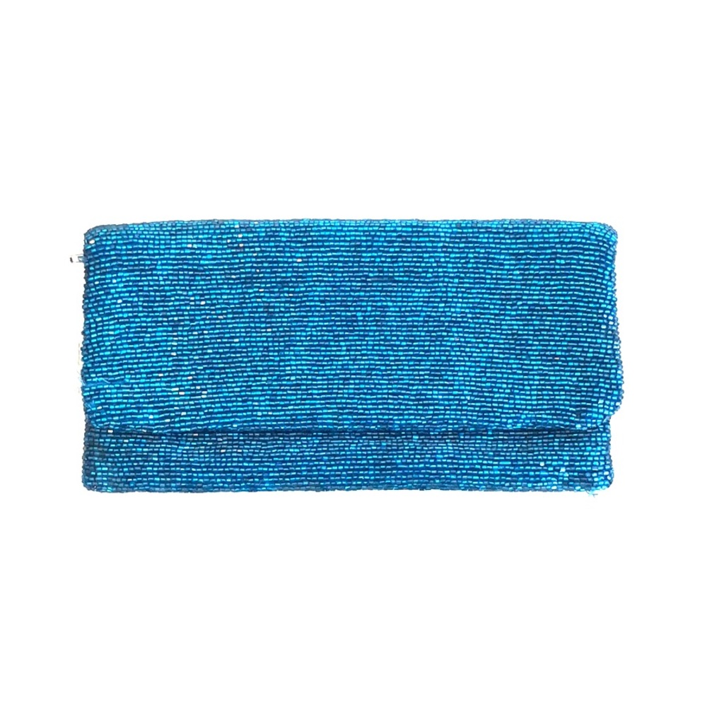 Moyna Blue Beaded Clutch